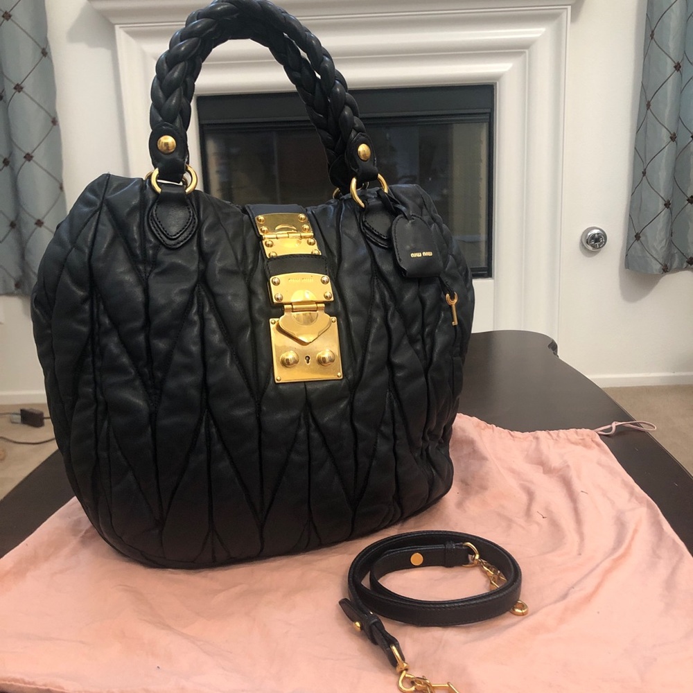 Authentic Miu Miu matalasse satchel/crossbody bag - Picture 3 of 9